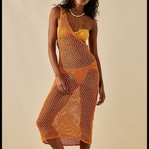 Free People Catch Me Fauxchet Midi Dress Swimsuit Coverup Sz S NWT